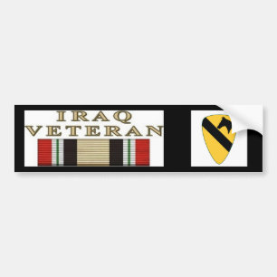 10x10_1stCav-Logo_V01のイラク戦争の退役軍人 バンパーステッカー