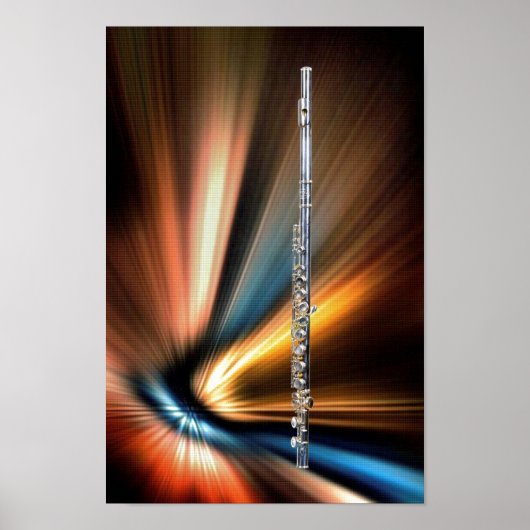 10x14フルートのポスターまたはミュージシャン用写真 ポスター (正面)