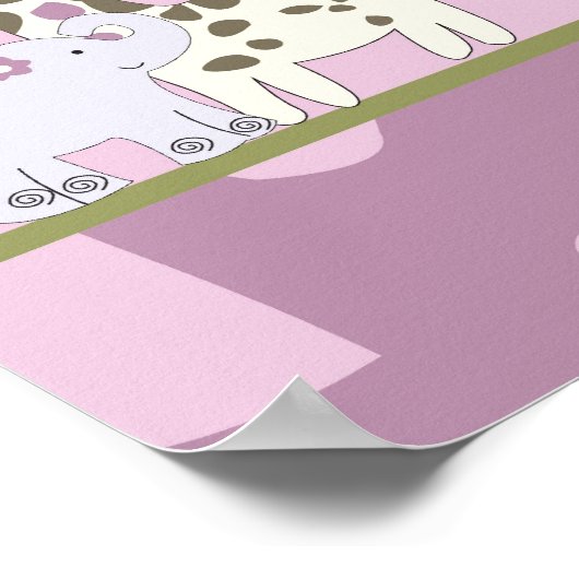 10x20子供部屋アートネームプリントジャカナガールジャングル ポスター (角)