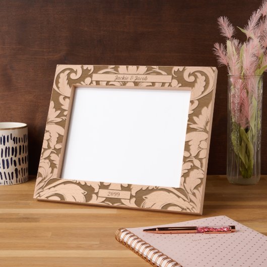 10x8ボはっきりしたタニカル離れ文字付きカスタム レーザー彫刻フレーム (左)