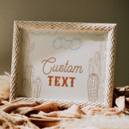 10x8編集可能カウボーイパーティー標識