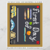 10x8"の初日の学校の看板シート (正面)