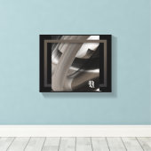 10x8" Terra’s Tender Whisper Abstract Brown Flower キャンバスプリント (インサイチュ (ウッドフロア))