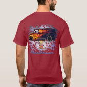 10yrはLineArt 2sides暗い実質の炎Divcoを裂きました Tシャツ (裏面)