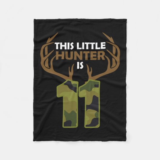 11おもしろい誕生日11歳の鹿ハンターギフトB フリースブランケット (正面)