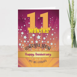 11か月の回復記念日はっきりした数値 カード