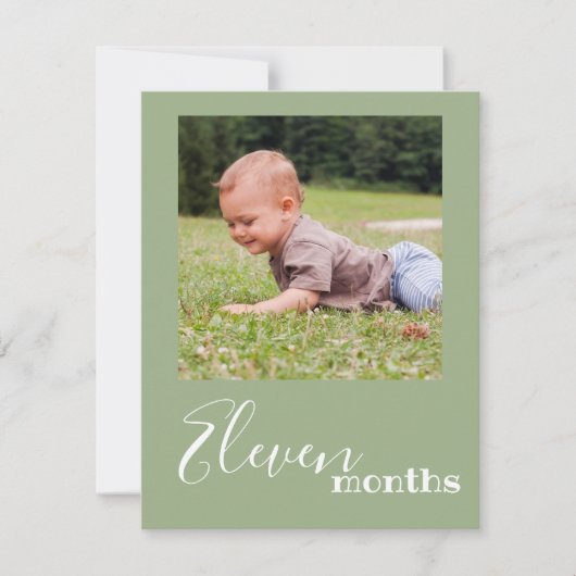11か月フォトファースト誕生日バナーカード (正面)