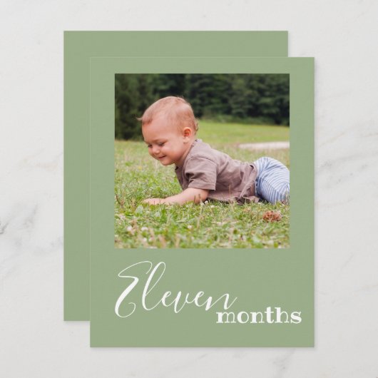 11か月フォトファースト誕生日バナーカード (正面/裏面)