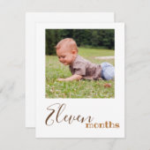 11か月フォトファースト誕生日バナーカード (正面/裏面)