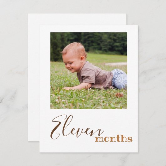 11か月フォトファースト誕生日バナーカード (正面/裏面)