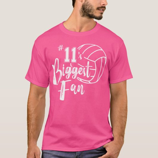 11の最大のファンバレーボール母バレーボール Tシャツ (正面)