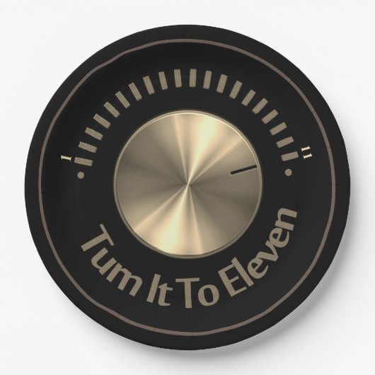 11の黒と金ゴールドにする ペーパープレート (正面)