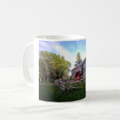 11のozのマグ-路傍のインの碾き割りの製造所の水車 コーヒーマグカップ (正面左)