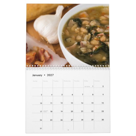11のx 17 2ページの2014年のグルメのカレンダー カレンダー (1月 2027)