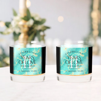 11エレガントターコイズ結婚記念日 ウイスキーグラス