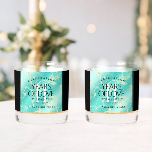 11エレガントターコイズ結婚記念日 ウイスキーグラス (インサイチュ (ウェディング))