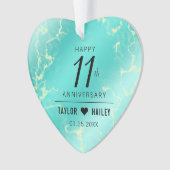 11エレガントターコイズ結婚記念日 オーナメント (正面)