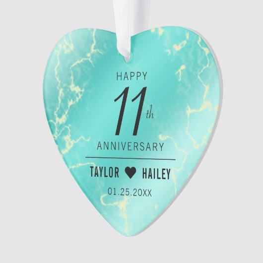 11エレガントターコイズ結婚記念日 オーナメント (正面)