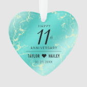 11エレガントターコイズ結婚記念日 オーナメント (正面)