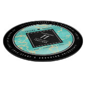 11エレガントターコイズ結婚記念日 カッティングボード (角)