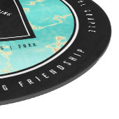 11エレガントターコイズ結婚記念日 カッティングボード (角)