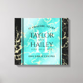 11エレガントターコイズ結婚記念日 キャンバスプリント (正面)