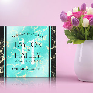 11エレガントターコイズ結婚記念日 キャンバスプリント