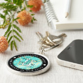 11エレガントターコイズ結婚記念日 キーホルダー (側面)