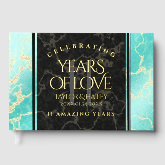 11エレガントターコイズ結婚記念日 ゲストブック (正面)
