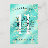 11エレガントターコイズ結婚記念日 サンキューカード (正面)