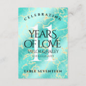 11エレガントターコイズ結婚記念日 サンキューカード (裏面)