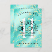 11エレガントターコイズ結婚記念日 サンキューカード (正面/裏面)