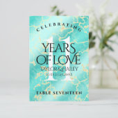 11エレガントターコイズ結婚記念日 サンキューカード (スタンド正面)