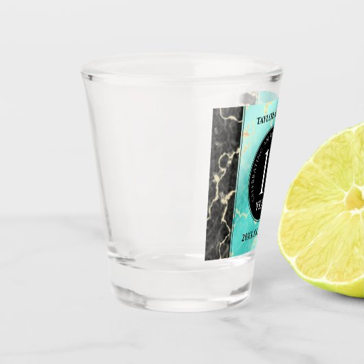 11エレガントターコイズ結婚記念日 ショットグラス (左)