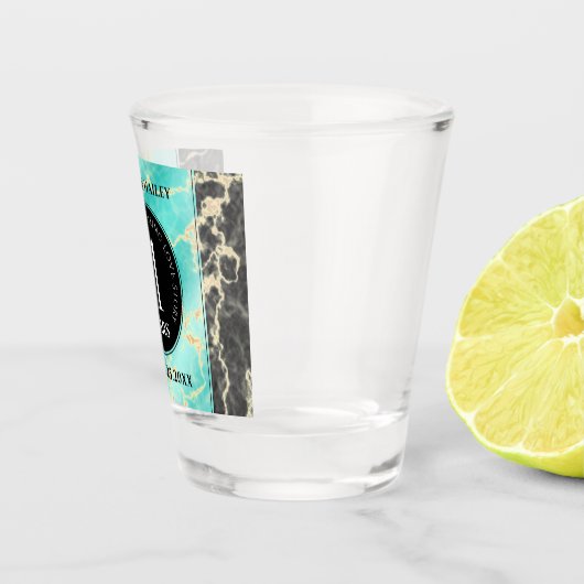 11エレガントターコイズ結婚記念日 ショットグラス (右)