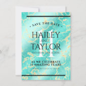 11エレガントターコイズ結婚記念日 セーブザデート (正面)