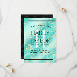 11エレガントターコイズ結婚記念日 セーブザデート