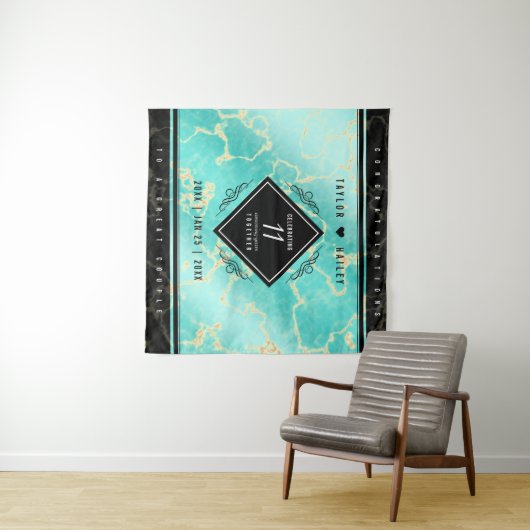 11エレガントターコイズ結婚記念日 タペストリー (インサイチュ(横))