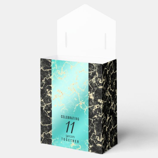 11エレガントターコイズ結婚記念日 フェイバーボックス (オープン)