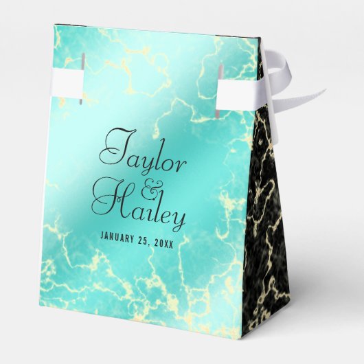 11エレガントターコイズ結婚記念日 フェイバーボックス (裏面サイド)