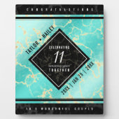 11エレガントターコイズ結婚記念日 フォトプラーク (正面)