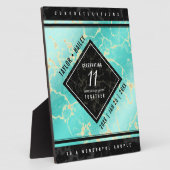 11エレガントターコイズ結婚記念日 フォトプラーク (側面)