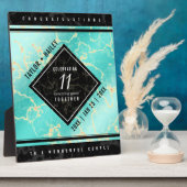 11エレガントターコイズ結婚記念日 フォトプラーク (側面)