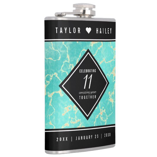 11エレガントターコイズ結婚記念日 フラスク (右)