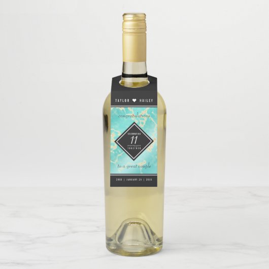 11エレガントターコイズ結婚記念日 ボトルネックタグ (ボトル)