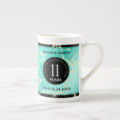 11エレガントターコイズ結婚記念日 ボーンチャイナマグカップ (右)