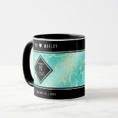 11エレガントターコイズ結婚記念日 マグカップ (正面左)