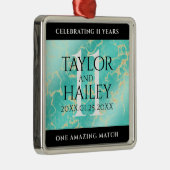 11エレガントターコイズ結婚記念日 メタルオーナメント (右)