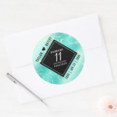 11エレガントターコイズ結婚記念日 ラウンドシール (封筒)
