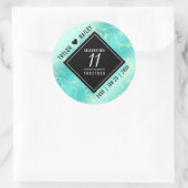 11エレガントターコイズ結婚記念日 ラウンドシール (バッグ)